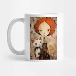 Girl and Cat 4 Mug